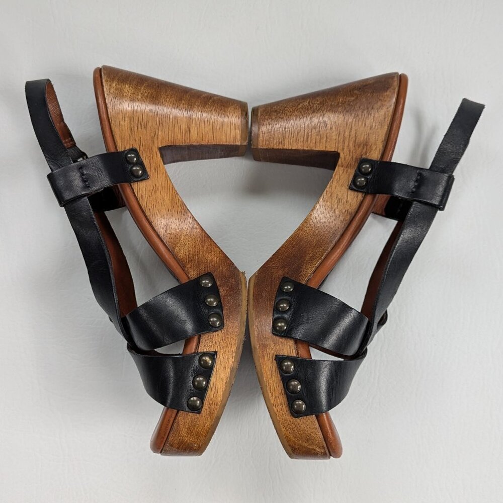 Johnston & Murphy Justine Leather And Wooden Sandals Size 8 - Picture 3 of 8